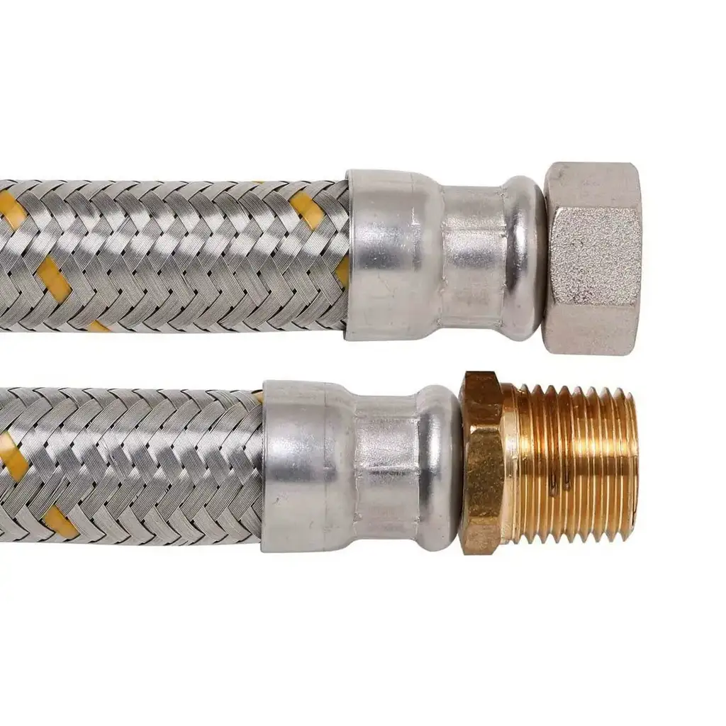 19mm Flexible Gas Hose Stainless Steel 20mm 3/4" MI x 20mm 3/4" FC
