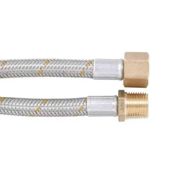 Flexible Stainless Steel Gas Hose 1/2" BSP FF x 1/2" BSP M (Inverted Flared)