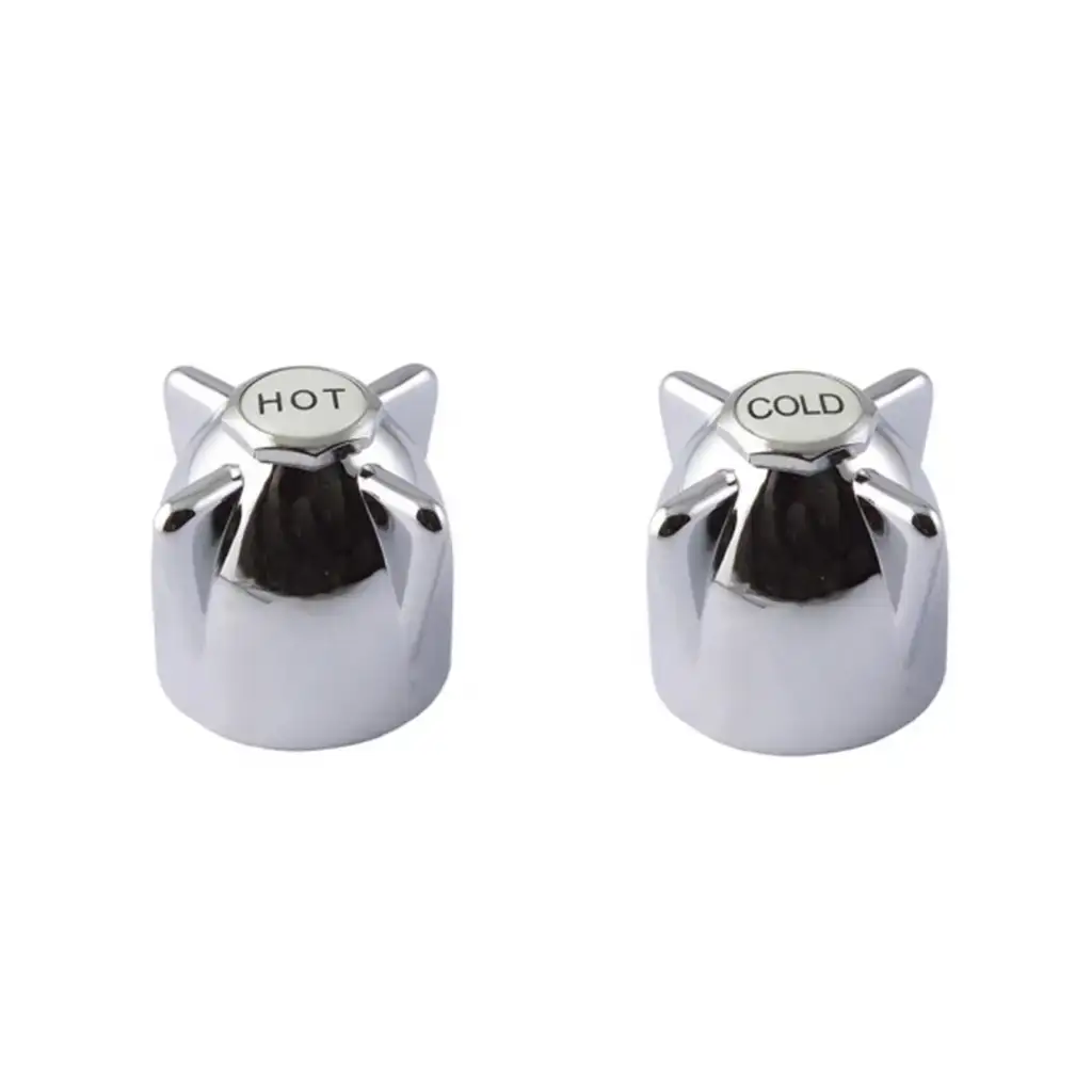 Unstyled Tap Handle & Button Set - Chrome Plated (Hot/Cold)