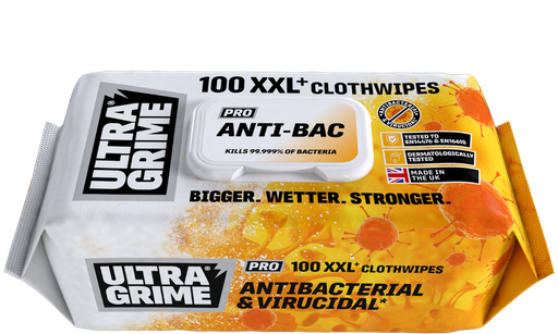Ultragrime Pro Anti-bac Wipes (Supersize) - 100 Pack