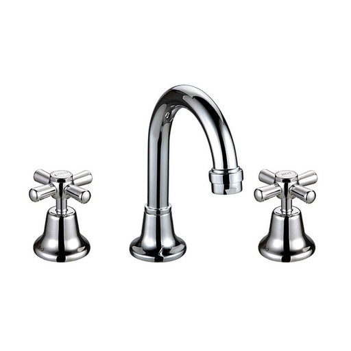 Whitehall Easy Clean Basin Set Jumper Valve Chrome Plated